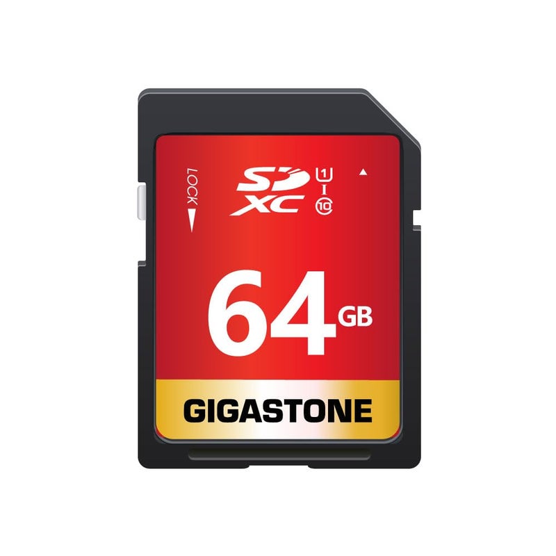 Gigastone بطاقة SD GIGASTONE سعة 64 جيجابايت UHS-I U1 فئة 10 بطاقة ذاكرة SDXC عالية السرعة فيديو بدقة Full HD كاميرا رقمية كانون كوداك أوليمبوس - Image 1
